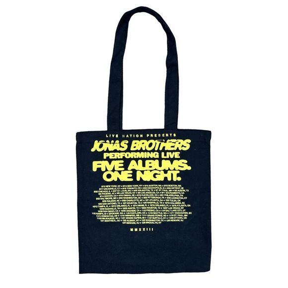 Live Nation Presents The Jonas Brothers Five Albums One Night Tote Bag 14” x 15” - Picture 4 of 6